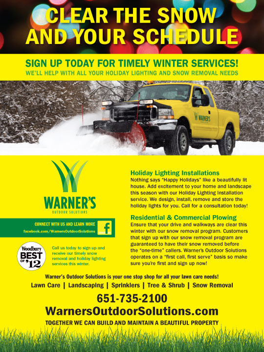 Warner's Outdoor Solutions Snow Ad